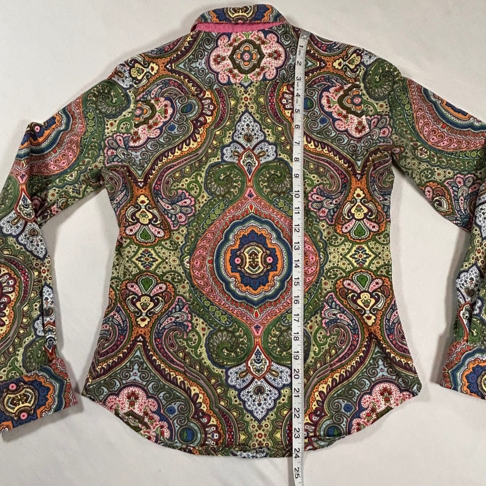 Robert Graham Mandala Button Down Cuff Link Shirt Cotton Women S/ 4 - Picture 7 of 9